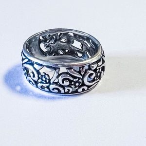 Wide Band Sterling Silver Size 6 ring